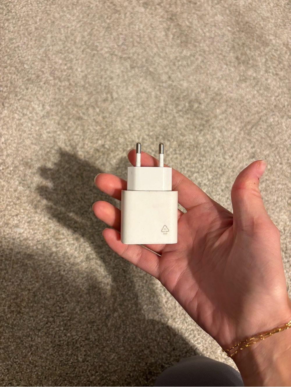 White USB Europe Adapter Charger